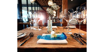 Wellnessurlaub - Umgebungsschwerpunkt: Meer - Dessert im Restaurant Isfjord - Ostseehotel Midgard in Dampland