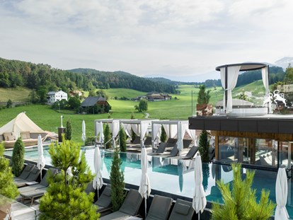 Wellnessurlaub - Hotel-Schwerpunkt: Wellness & Skifahren - Skypool mit Dachterrasse  - ABINEA Dolomiti Romantic SPA Hotel