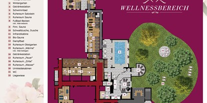 Wellnessurlaub - Ganzkörpermassage - Frauenau - Lageplan Wellnessbereich - Wellnesshotel Zum Koch
